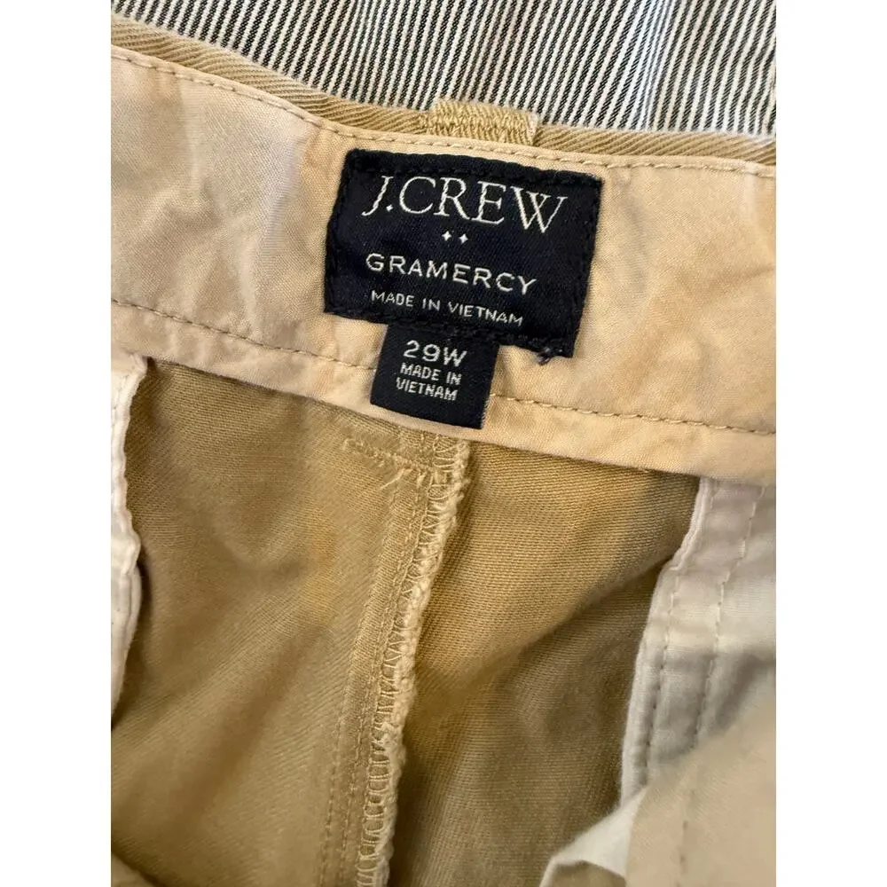 J Crew Cotton Chino Gramercy Shorts Tan 30